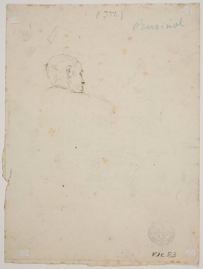 Studie av ett manligt huvud av Santiago Rusiñol