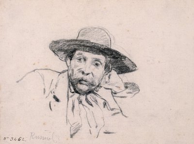 Studie av ett manligt huvud av Santiago Rusiñol