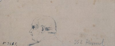 Studie av ett manligt huvud av Santiago Rusiñol
