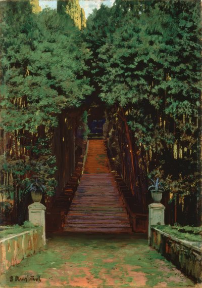 Trappor i trädgården av Santiago Rusiñol