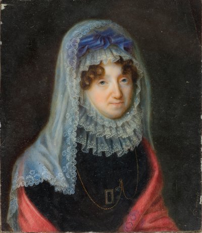 Porträtt av Lucy Byng, enkegrevinnan av Bradford (1766-1844), ca 1806-44 (olja på duk) av Santo Panario