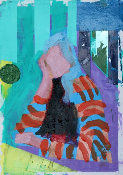 Elle #10, 2020 (akryl på papper) av Sara Hayward