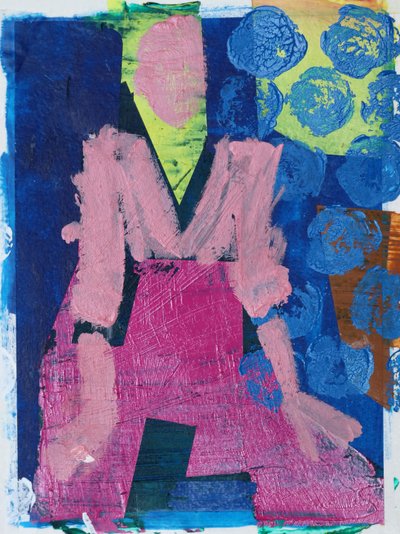 Elle #2, 2020 (akryl på papper) av Sara Hayward