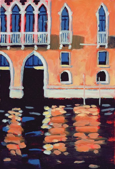Palazzo, Venedig (olja på kort) av Sara Hayward