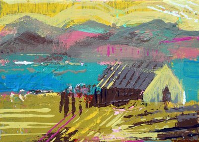 Retreat Iona I (akryl på duk) av Sara Hayward