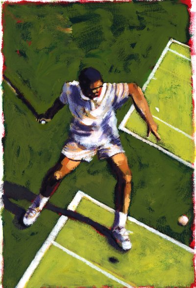 Tennisspelare, 2009 (akryl) av Sara Hayward