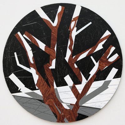 Twixt Heaven & Earth II-B (akryl på cirkulär skiva) av Sara Hayward