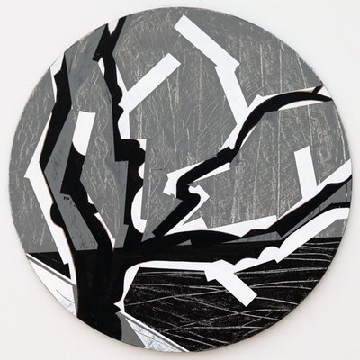 Twixt Heaven & Earth VIII-B (akryl på cirkulär skiva) av Sara Hayward