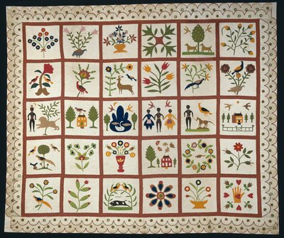 Sängöverdrag känd som Album Quilt av Sarah Ann Wilson