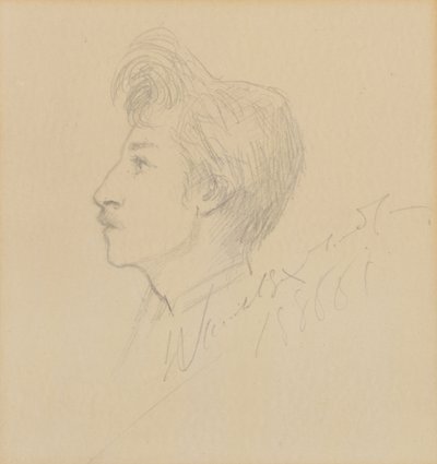 Porträtt av W. Graham Robertson, odaterad (grafit på papper) av Sarah Bernhardt
