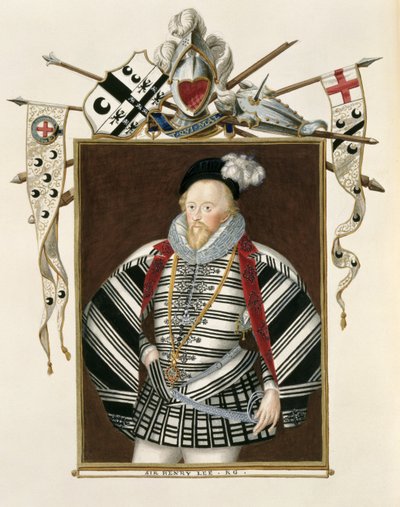 Porträtt av Sir Henry Lee (1530-1610) från "Memoirs of the Court of Queen Elizabeth", publicerad 1825 på papper av Sarah Countess of Essex
