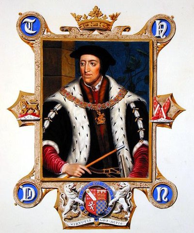 Porträtt av Thomas Howard (1473-1554) 3:e hertig av Norfolk från "Memoirs of the Court of Queen Elizabeth", publicerad 1825 (akvarell och gouache på papper) av Sarah Countess of Essex