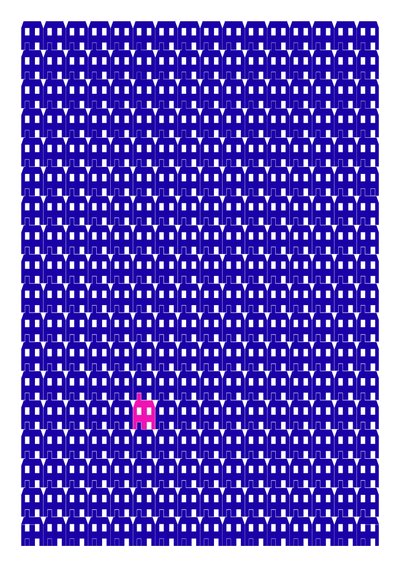 Blue Paper House Repeat Print, 2014 (grafiskt giclee-tryck) av Sarah Evans