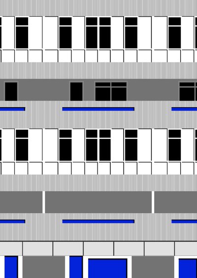 Brutalist Block, 2018 (digital) av Sarah Evans