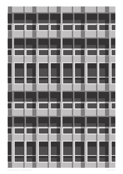 Brutalistisk fasad, 2015 (digital) av Sarah Evans