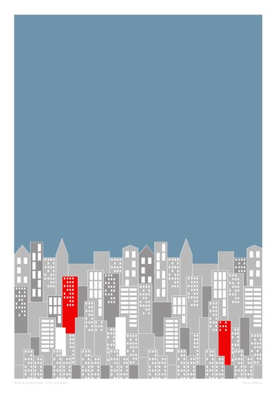 City Fizz Night, 2014 (grafiskt giclee-tryck) av Sarah Evans