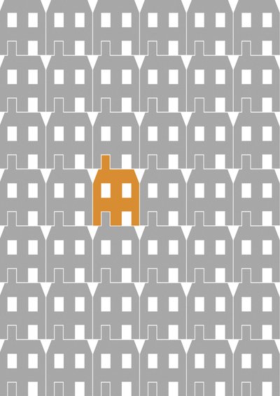 Grey Paper House_Large, 2020 (digital) av Sarah Evans