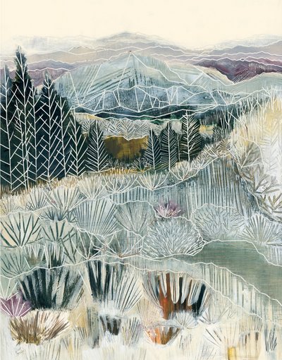 Frostigt bergslandskap av Sarah Fitzgerald