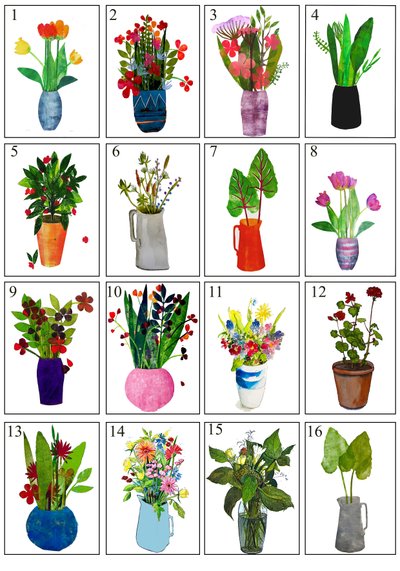 Krukor och vaser 2021 (bläck på papper) av Sarah Thompson-Engels