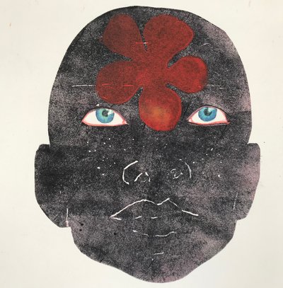 "Svarta liv är viktiga" 2020, (monoprint) av Sarah Thompson-Engels