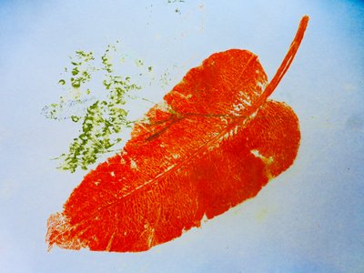 Apelsinblad (monotryck på papper) 2020 av Sarah Thompson Engels