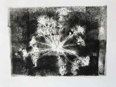 Sidhel E, 2020, (Monoprint) av Sarah Thompson-Engels