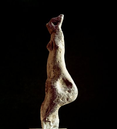 Nuragisk kultur (nuraghi) Sardinian: kalkstensstatyett av Venus steatopigic (form på nedre delen av ryggen) (Venus de Macomer), som kommer från Macomer, nära Nuoro. Anor från den prenuragiska perioden (25-1700-talet f.Kr.) Eneolitikum. Cagliari, Arkeologis av Sardinia Nuragic Civilization