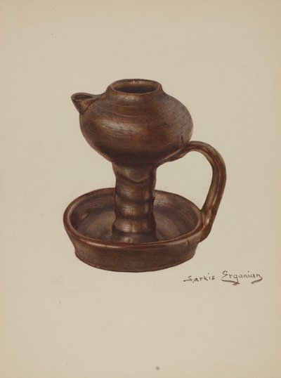 Fettlampa, ca. 1939. av Sarkis Erganian