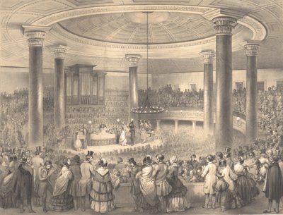 Utdelning av American Art Union Prizes, på Tabernacle, Broadway, 24 december, 1..., 1847 av Sarony and Co