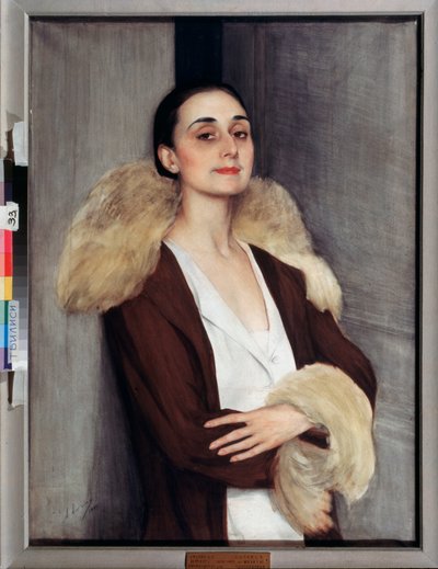 Porträtt av Melita Tchalokashvili, 1900-talet (tempera) av Savelij Abramovich Sorin