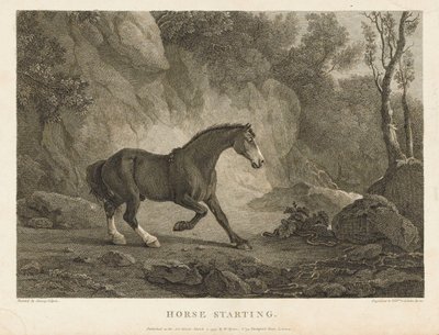 Häst i startgroparna (etsning) av Sawrey (after) Gilpin