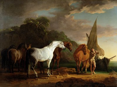 Gulliver tar sin sista ledighet av landet Houyhnhnms, c.1769 av Sawrey Gilpin
