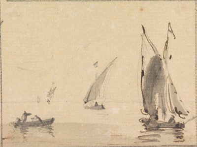 Segelbåtar på det lugna havet av Sawrey Gilpin
