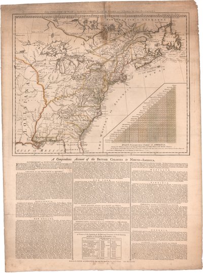 Karte von Nordamerika - Revolutionskrieg von Sayer & Bennett
