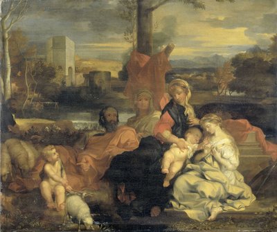 St Catherines mystiska äktenskap av Sébastien Bourdon (follower of)