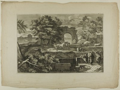 Kristus och hans lärjungar med en triumfbåge i fjärran av Sébastien Bourdon