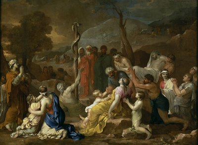 Moses och den fräcka ormen, 1653-1654 av Sébastien Bourdon