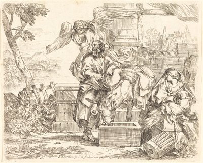 Saint Joseph lyssnar på ängelns råd av Sébastien Bourdon