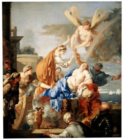 Didos död, c1637-c1640 av Sébastien Bourdon