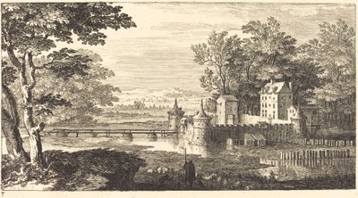 Landskap med Chateau av Sébastien  Le Clerc I