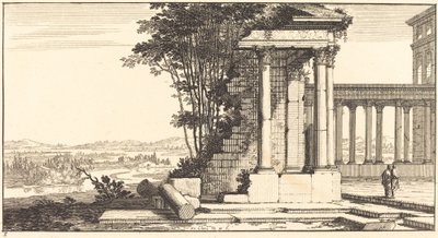 Landskap med klassiska ruiner av Sébastien  Le Clerc I