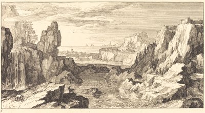 Bergslandskap av Sébastien  Le Clerc I