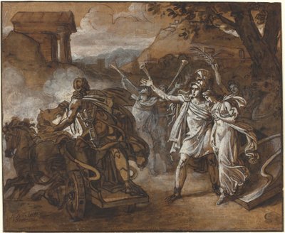 Castor och Pollux räddar Helen av Sébastien Louis Guillaume Norblin de la Gourdaine