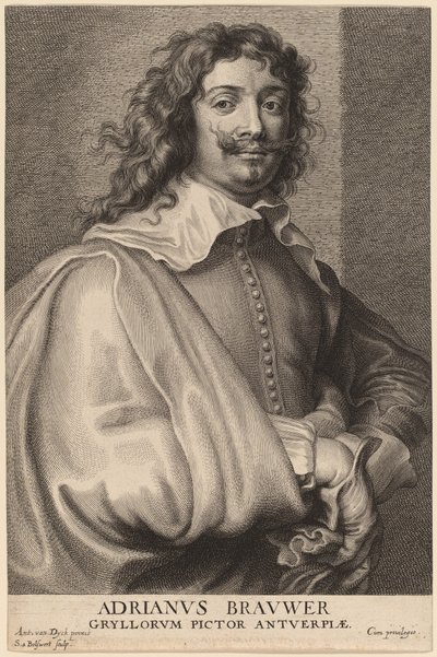 Adriaen Brouwer av Schelte Adams Bolswert after Sir Anthony van Dyck