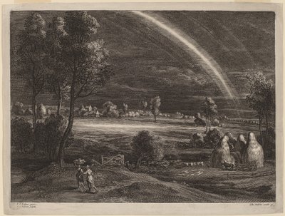 Landskap med en stor regnbåge av Schelte Adams Bolswert after Sir Peter Paul Rubens