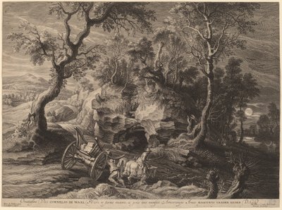 ロッキー ランドスケープ スウェーデン語 av Schelte Adams Bolswert after Sir Peter Paul Rubens