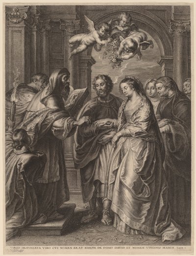 Jungfruns äktenskap av Schelte Adams Bolswert after Sir Peter Paul Rubens
