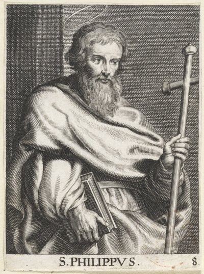 H. Philippus S. Philippus (titel på objekt) Kristus, Maria och apostlarna (serietitel) av Schelte Adamsz. Bolswert (possibly)