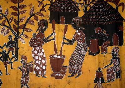 Tyg tillverkad med batikteknik, Togo hantverk av School African