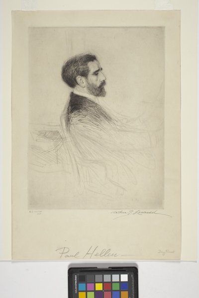Porträtt av Paul Helleu (bläck) av School American